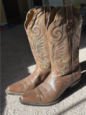 J.B. DILLON Women's Western Cowboy Brown Leather Boots JBW2305 Size 9